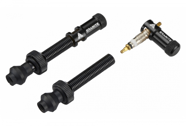 Granite Design Par De Válvulas Tubeless De Boquilla Jugosa De Diseño Granito De 80 Mm Con Tapones De Extracción De Carcasa Negra 2 Granite Design Par De Válvulas Tubeless De Boquilla Jugosa De Diseño Granito De 80 Mm Con Tapones De Extracción De Carcasa Negra