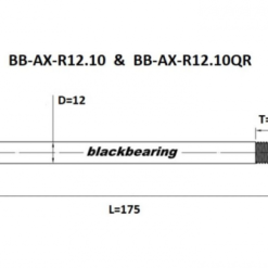 Black-bearing Eje Trasero Cojinete Negro QR 12 Mm - 175 - M12x1 - 20 Mm -Ruedas Ventas 214982761812945aabd45.71233657